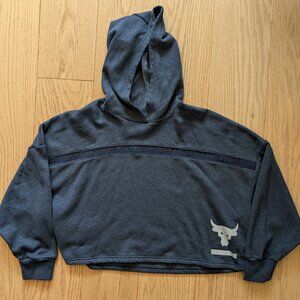 Under Armour Women's Project Rock Fleece Pull-Over Hoodie Blue XL